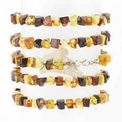 Mix Amber bracelet with silver clasp